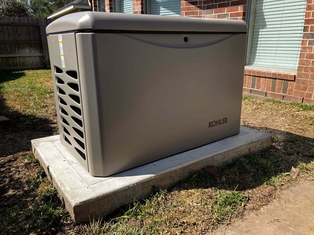 Kohler air-cooled against brick